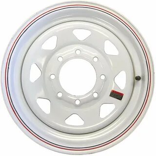 Equipment Trailer Rim Wheel 16 in 16X6 8 Hole Bolt Lug White