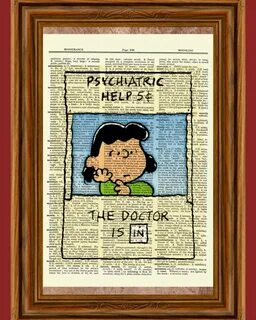 Lucy Charlie Brown Dictionary Art Print Picture Poster Psych