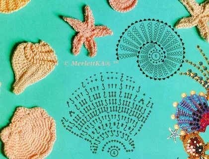 Crochet Sea Shell Motifs Diagrams Crochet seashell applique,