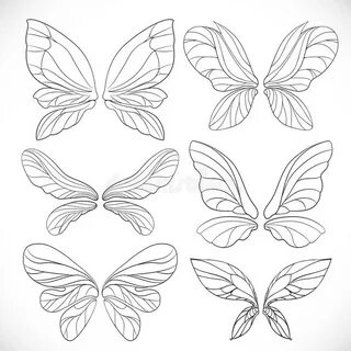 Fairy wings outlines set 1 stock vector. Illustration of bea