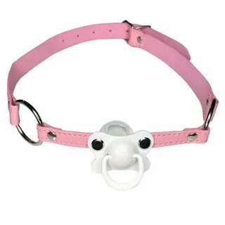 DDLG/ABDL Adult Baby Pacifier Gag With Choker Collar Pink