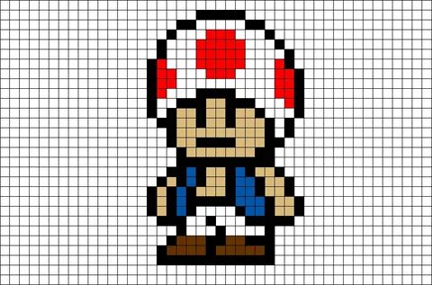 Paper Mario Pixel Art Grid