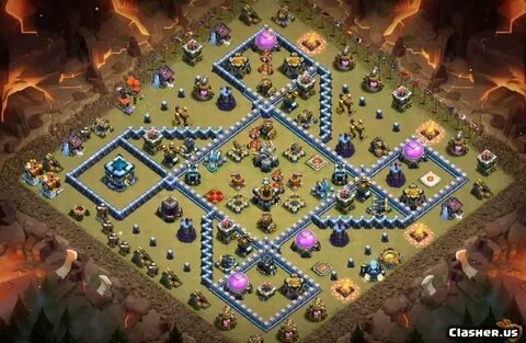 Town Hall 13 TH13 War/Trophy/CWL base #810 With Link 4-2020 