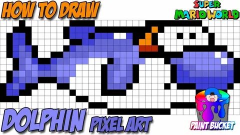 How to Draw Super Mario World's Dolphin - 16-Bit Mario Pixel