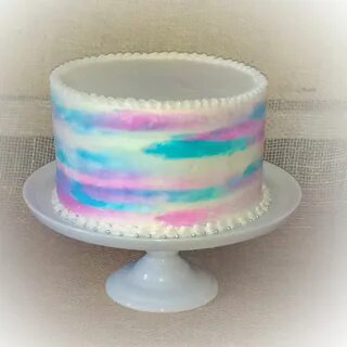 Watercolor Pink and Blue cake Orange birthday cake, Purple c