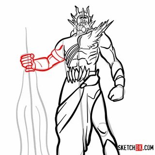 How to draw Poseidon God of War - Sketchok easy drawing guid