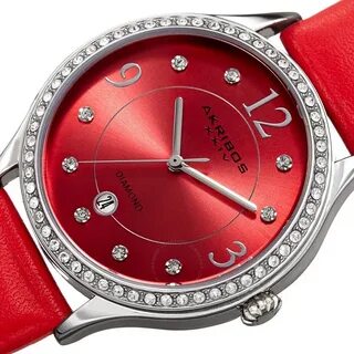 Quartz Diamond Crystal Red Dial Ladies Watch - Hocomi.com