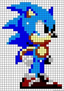 Sonic perler bead pattern Pony bead patterns, Pixel art grid