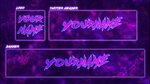 Purple 💎 YouTube Banner Template 💎 - Logo - Twitter Header T