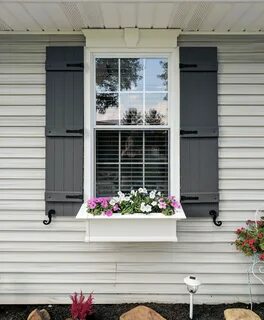 Board-N-Batten Shutters with Window Box on Ohio Home Archite