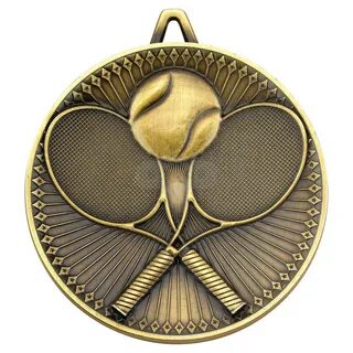 Tennis Deluxe Medal - Antique Gold