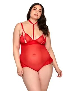 Maxine Plus Size Crotchless Teddy - 85021X-04148 Lover's Lan