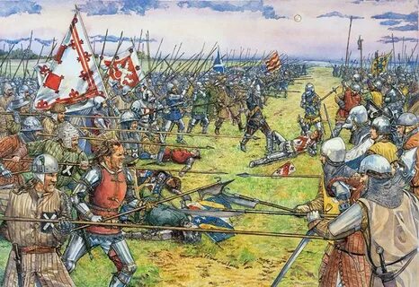 "The Battle of Otterburn, 1388. As the sun sets the tide of 