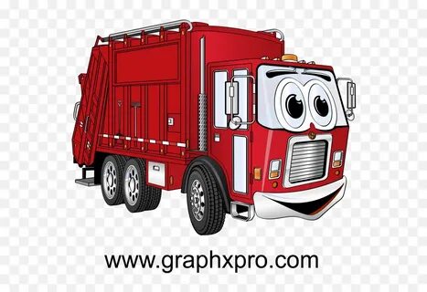 Driver Clipart Rubbish Truck Driver - Cartoon Garbage Truck 