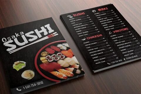 A4 / A5 - Sushi Flyer Template Sushi Sushi menu, Flyer templ