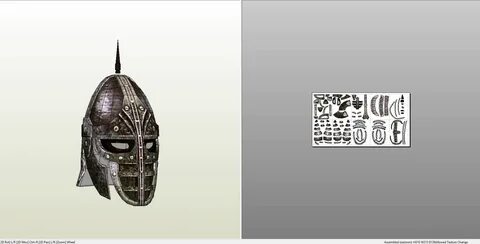 Papercraft .pdo file template for Skyrim - Guard Helmet.