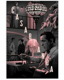 Humphrey Bogart Kunst poster, Casablanca film, Retro poster