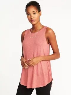 Luxe Soft-Spun High-Neck Swing Tank for Women Old Navy Fashi