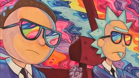 Rick and morty x run the jewels...drawing with colored penci