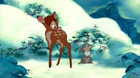 мультфильмы, bambi 2, олененок, заяц, снег, ягода.