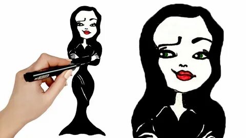 Dibujando a Morticia LA FAMILIA ADDAMS 💙 Drawing and Colorin