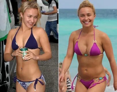 Hayden Panettiere shows off her bikini body and potentially a breast enlarg...