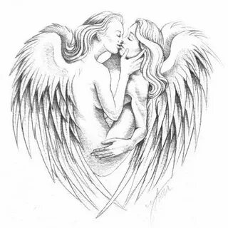 Lesbische tekening (lesbian drawing) Angel sketch, Gemini ar