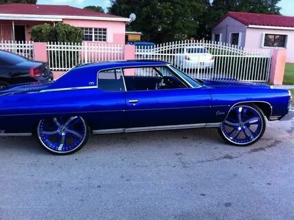 TRUE BLUE CHEVY CAPRICE ON 26 INCH Forgiato Wheels . . 26 in