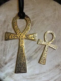 Brass ANKH Egyptian Kemetic Sacred Symbol Choose Large or Et