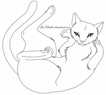 free falling cat line art by JinKitsuka on deviantART Warrio