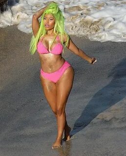 Nicki Minaj's Pink Bikini-Clad "Starship" Beach Oahu, Hawaii
