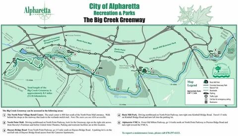 Big Creek Greenway biking trail map Big creek, Georgia map, 