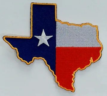 TEXAS FLAG IN SHAPE OF TEXAS PATCH ABC PATCHES