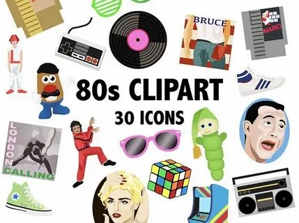 80'S CLIPART - digital 1980's vector images, 80s clipart, 80