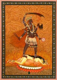 The Four-Armed Goddess Kali India art, Kali goddess, Hindu a