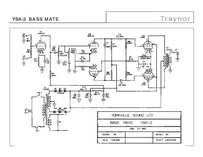 TRAYNOR YBA-2 BASS MATE SCH Service Manual download, schemat