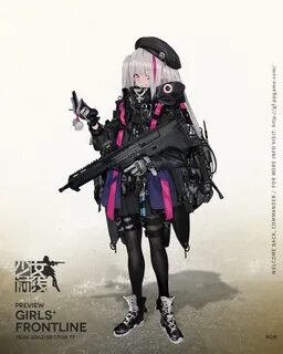 Safebooru - 1girl assault rifle belt pouch beret cellphone g