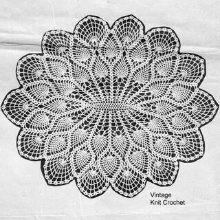 Crochet Pineapple Doilies Pattern, Round Oval, Mail Order 12