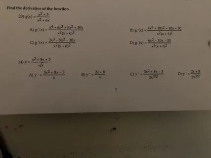 Solved Find the derivative of the function. 23) gx)x5 x2 +6x