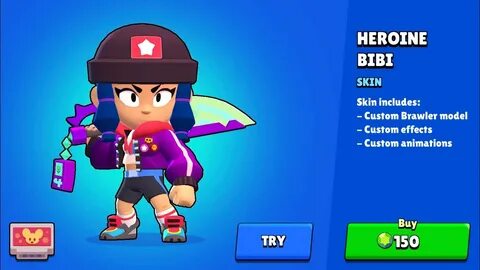 Brawl Stars Heroine BIBI SKIN - YouTube