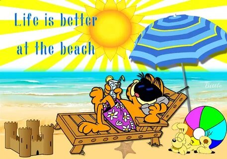 Life is better at the beach quotes summer quote beach garfie