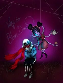 "Why so blue, dear?" *** Sans and Muffet - Original Drawing.