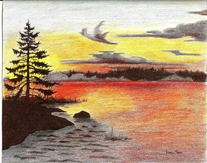 Sunsets With Colored Pencils Drawing at GetDrawings Free dow