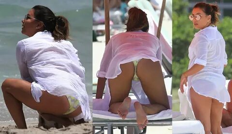 Eva Longoria Upskirt - Bikini Candids in Miami UpskirtSTARS