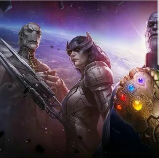 Thanos & The Black Order by Lee Jee Hyung Marvel fan art, Ma