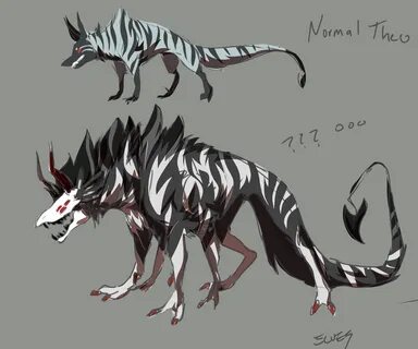 Old hyena monster design on Toyhouse