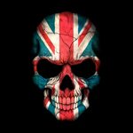 jeffbartels british-flag-skull mens v-neck