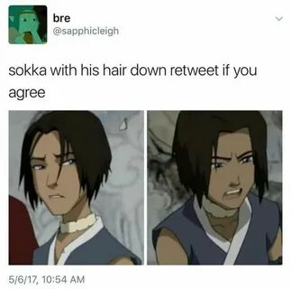 The gloriousness that is Sokka's hair left down. Can I get a