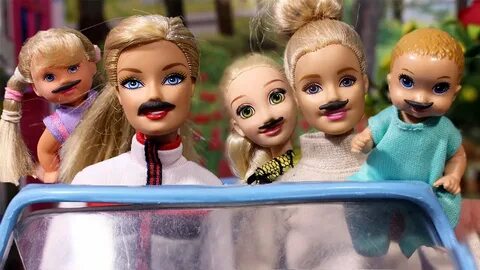 Девушки с усами и ребенок / Играем в куклы Мама Барби - YouT