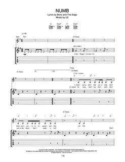 Numb Partituras U2 Guitarra Tablatura